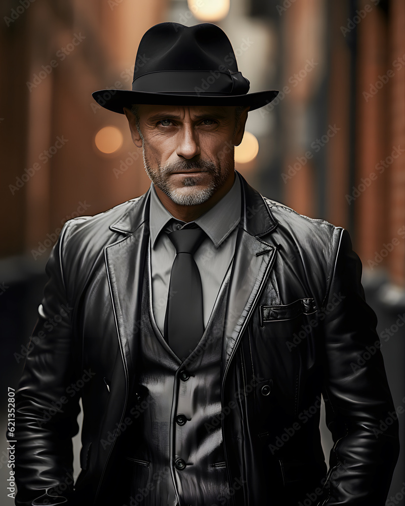 Portrait of the fashionable man outdoors, AI Generated person and Image Portrait of the fashionable man outdoors, AI Generated person and Image