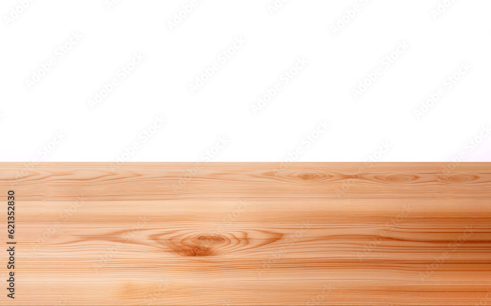 Wooden table top isolated on white background. For product display. High quality photo