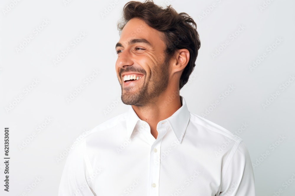 Portrait of a handsome young man smiling isolated on a white background Portrait of a handsome young man smiling isolated on a white background