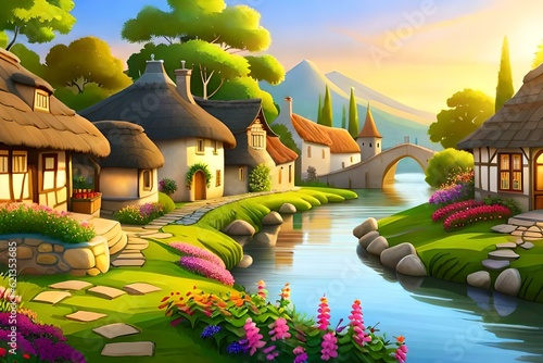 landscape with a garden