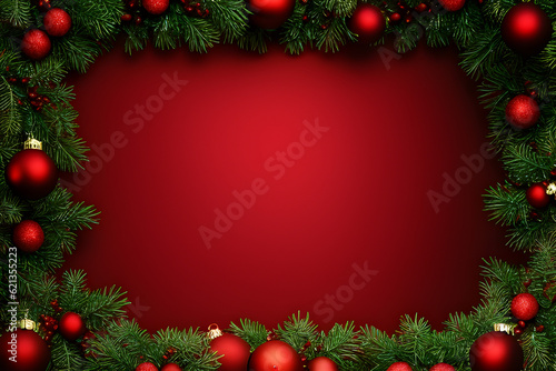 Top view Christmas decoration background with copyspace
