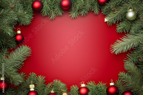 Top view Christmas decoration background with copyspace