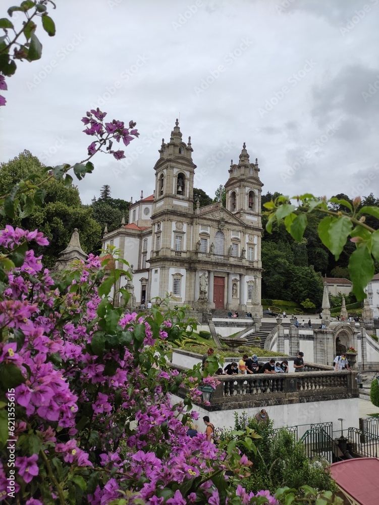 Braga cathedral with flower