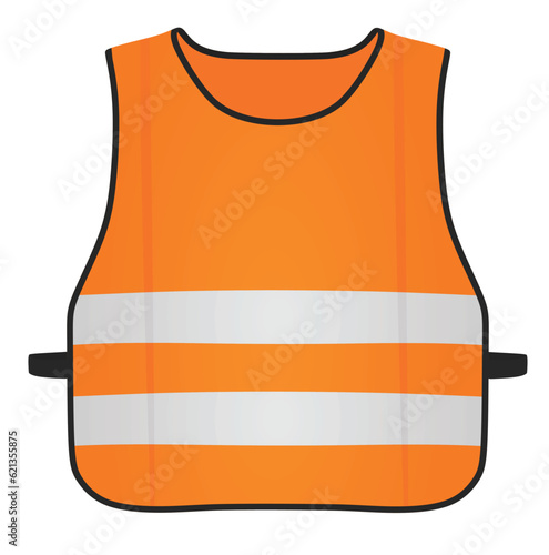 Orange reflective vest. vector illustration