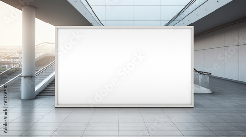 Fotografie, Obraz big mock up of vertical blank advertising billboard or light box showcase at air