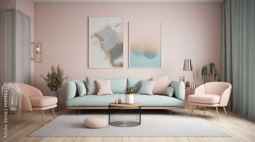 Pastel living room