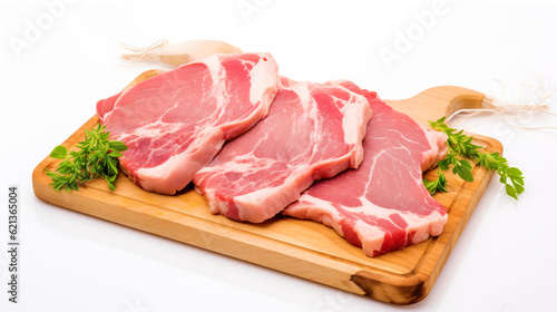 raw pork chops. Generative Ai. 