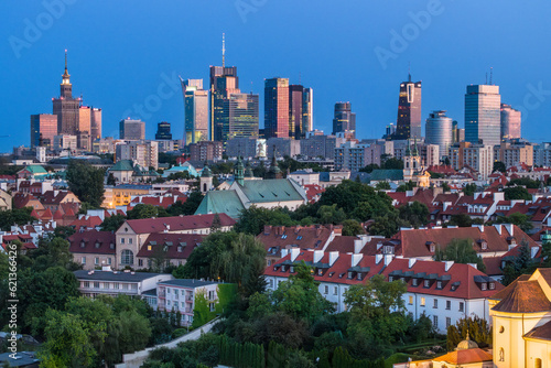 Warszawa panoramic view of Old Town and downtow