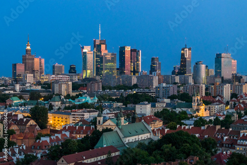 Warszawa panoramic view of Old Town and downtow
