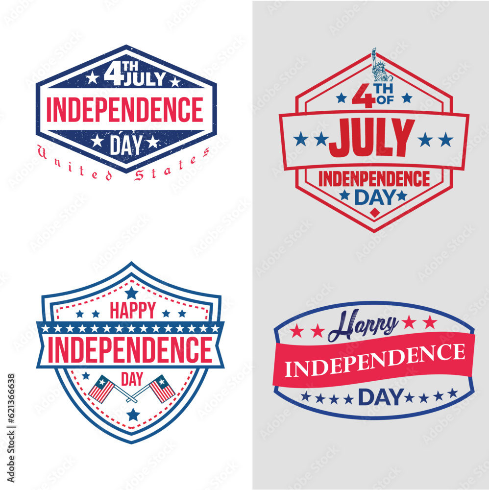Happy independence day badge design
