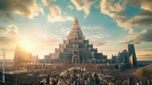Fotografering The Tower of Babel, Genesis 11:1–9 Old testament