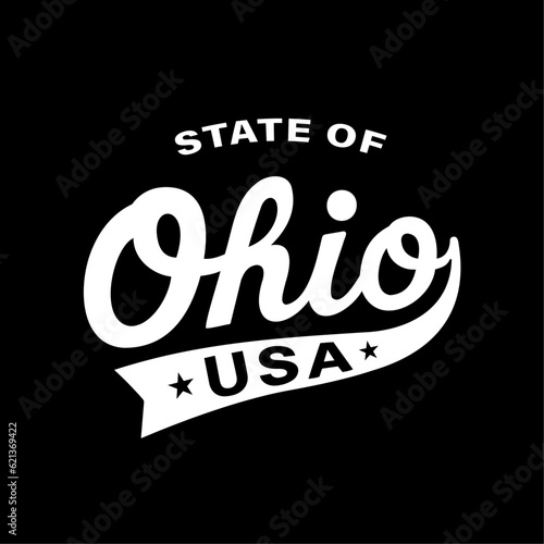 State of Ohio lettering design. Ohio, United States, typography design. Ohio, text design. Vector and illustration.