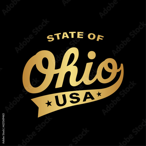 State of Ohio lettering design. Ohio  United States  typography design. Ohio  text design. Vector and illustration.