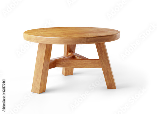 Fototapeta Naklejka Na Ścianę i Meble -  Short coffee table or stool isolated on transparent background. 3D render. 3D illustration.