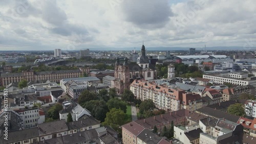 Slight parallax of the Jesuit Church and its surrounds in Mannheim Germany