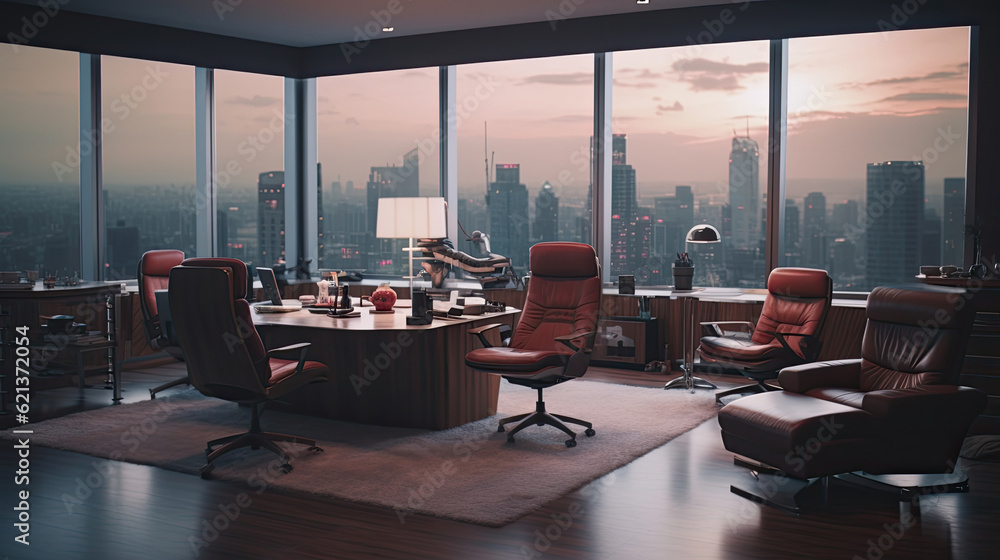 Luxury design of CEO office interior with office desk
