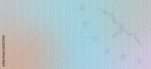 pale blue-orange guilloche background with stars and bird