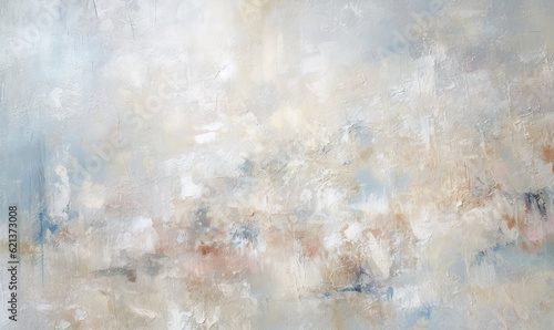  a painting of a white and blue sky with a few clouds. generative ai