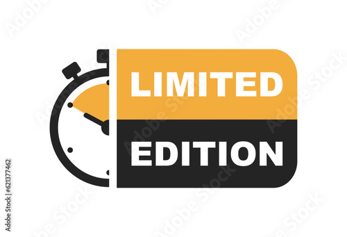 Limited edition banner with timer. Limited offer label. Countdown of time for spesial offer. Banner for sale promotion. Vector illustration.
