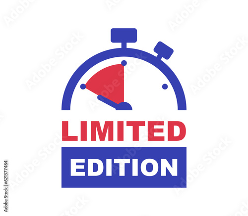 Limited edition banner with timer. Limited offer label. Countdown of time for spesial offer. Banner for sale promotion. Vector illustration.