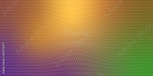 purple-yellow-green background with guilloche pattern