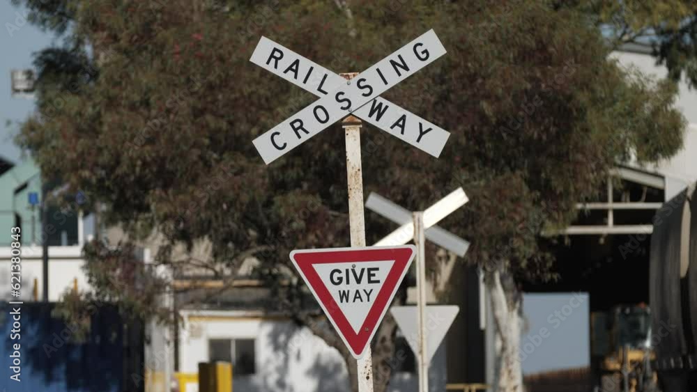 Rail infrastructure rural Australia. 4K farming scenes railway Rail infrastructure rural Australia. 4K farming scenes railway