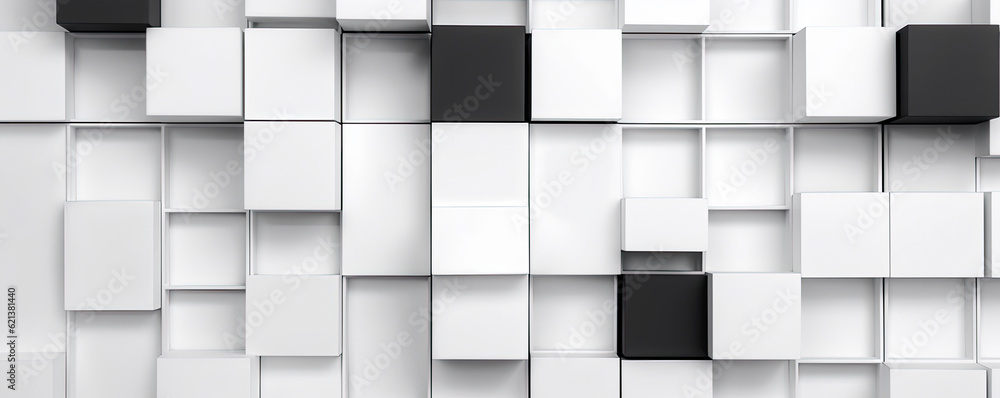 Clean and minimalist business backdrop with a grid of monochrome squares, exuding simplicity, sophistication, and modern aesthetics panorama Clean and minimalist business backdrop with a grid of monochrome squares, exuding simplicity, sophistication, and modern aesthetics panorama
