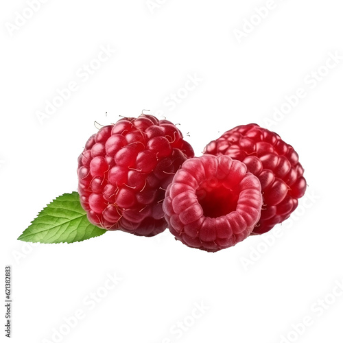 raspberries isolated transparent background
