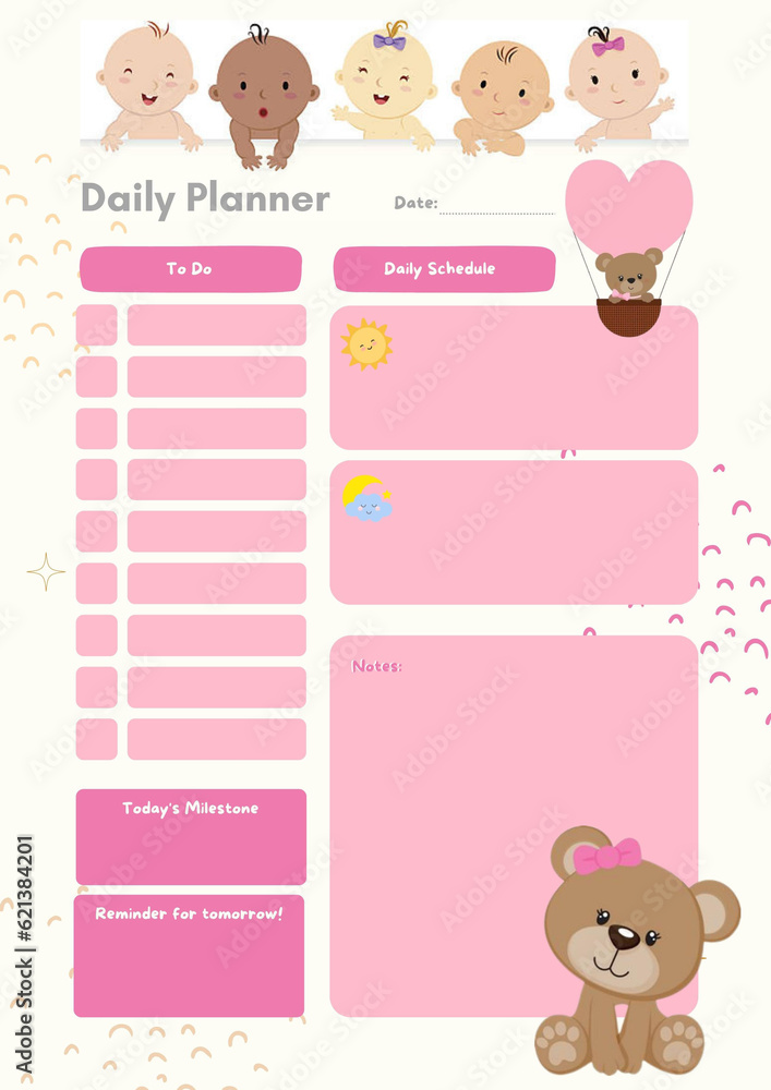 Baby planner digital planning insert sheet printable page template Baby planner digital planning insert sheet printable page template