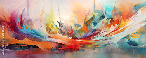 symphony of abstract forms and colors on a vibrant background, evoking a sense of movement and rhythm that resonates with the soul panorama photo