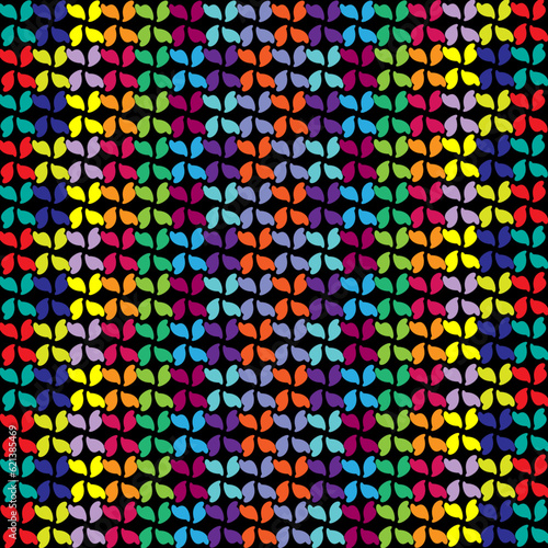 Fondo abstracto geométrico de colores alegres sobre negro	