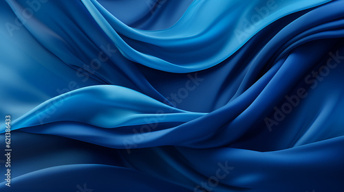 abstract background, blue satin background blue luxury fabric background. blue silk background. Generative AI. photo