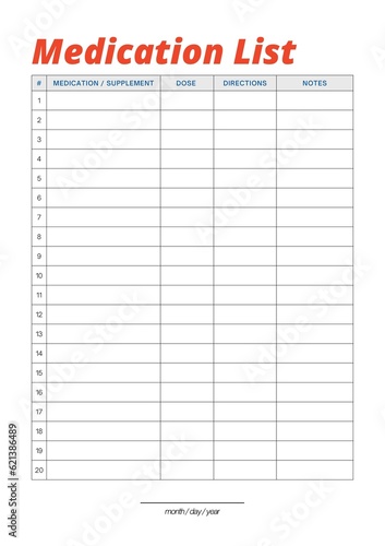 Chronic pain planner digital planning insert sheet printable page template