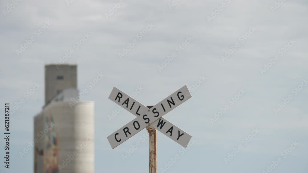 Rail infrastructure rural Australia. 4K farming scenes railway Rail infrastructure rural Australia. 4K farming scenes railway
