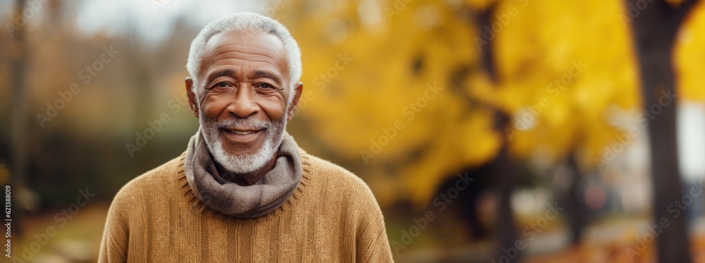 Smiling senior black man posing inside a room looking at the camera Smiling senior black man posing inside a room looking at the camera