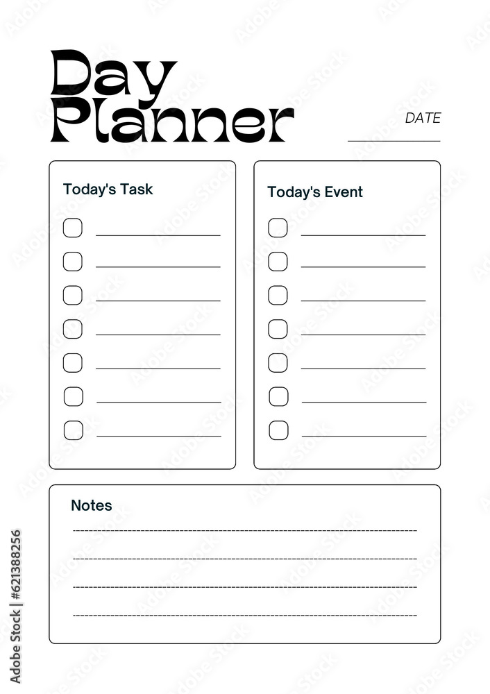 Day planner digital planning insert sheet printable page template Day planner digital planning insert sheet printable page template