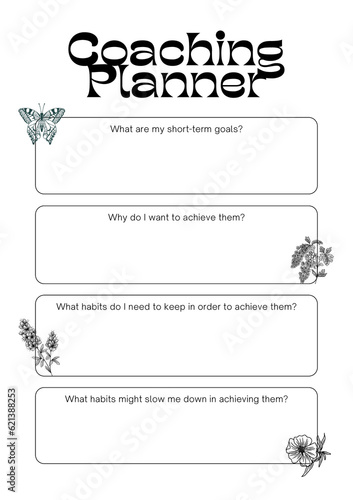 Coaching planner digital planning insert sheet printable page template