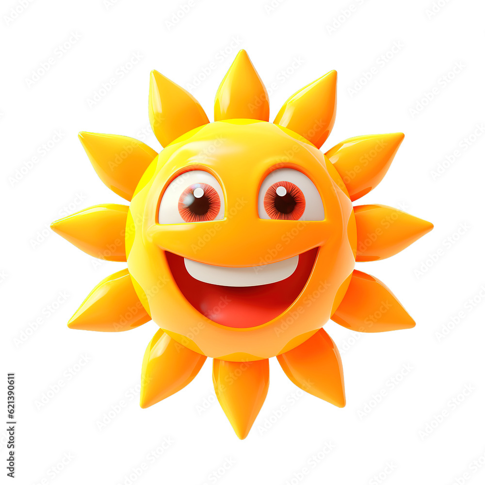 Happy 3D cartoonish on white transparent background Happy 3D cartoonish on white transparent background