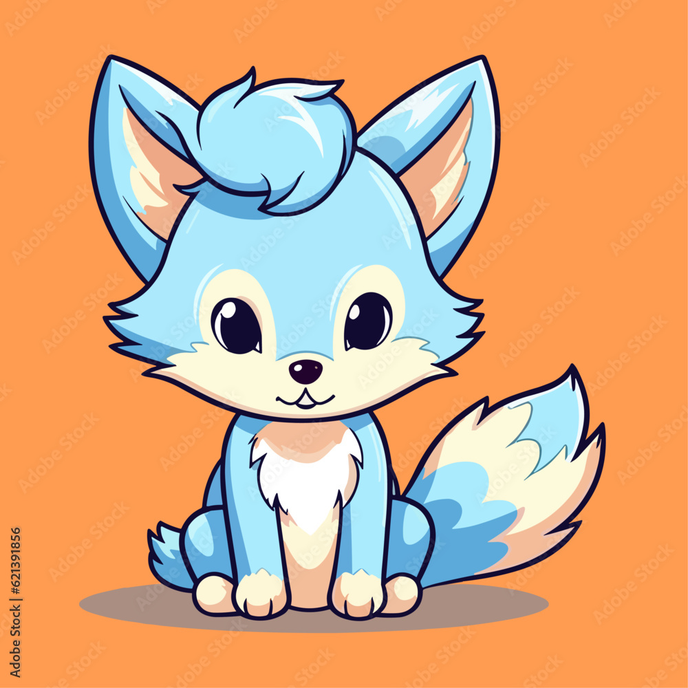 Obraz premium Cute Fox Vector Cartoon Character: Perfect for Children's Products and Nature-themed Designs