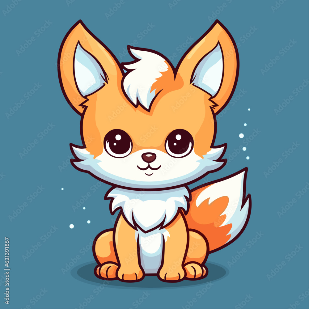 Cute Fox Vector Cartoon Character: Perfect for Children's Products and Nature-themed Designs