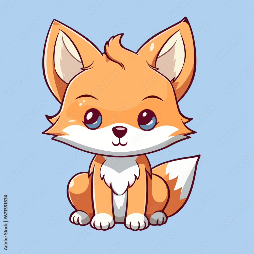 Cute Fox Vector Cartoon Character: Perfect for Children's Products and Nature-themed Designs