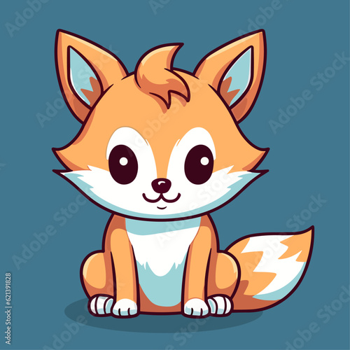 Cute Fox Vector Cartoon Character: Perfect for Children's Products and Nature-themed Designs