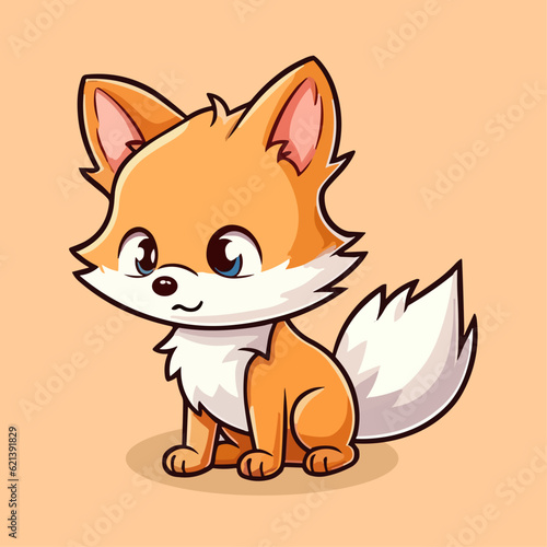 Cute Fox Vector Cartoon Character: Perfect for Children's Products and Nature-themed Designs