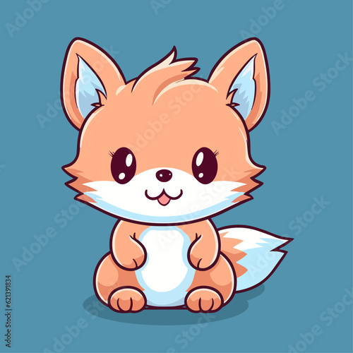 Cute Fox Vector Cartoon Character: Perfect for Children's Products and Nature-themed Designs