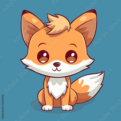 Cute Fox Vector Cartoon Character: Perfect for Children's Products and Nature-themed Designs