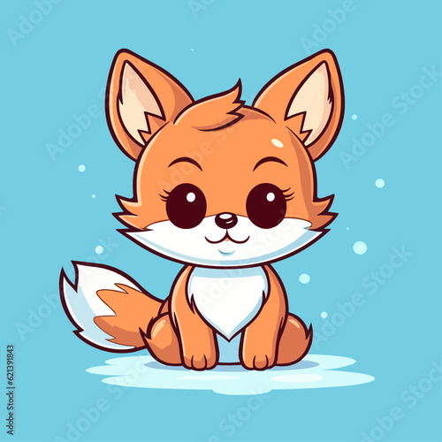 Cute Fox Vector Cartoon Character: Perfect for Children's Products and Nature-themed Designs