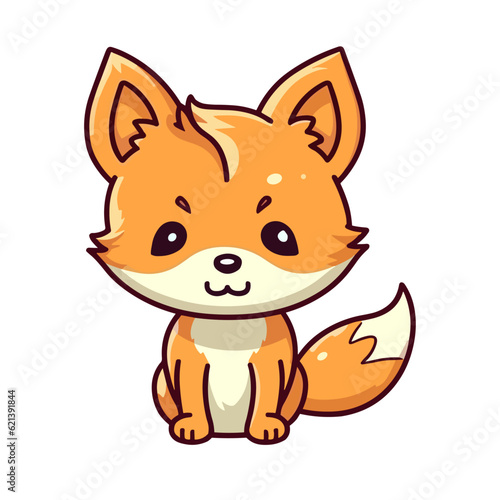 Cute Fox Vector Cartoon Character: Perfect for Children's Products and Nature-themed Designs