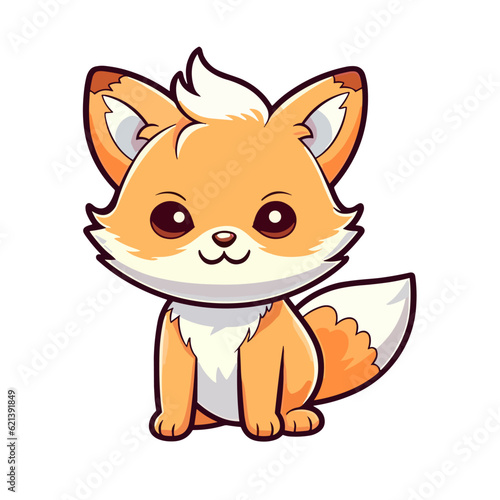 Cute Fox Vector Cartoon Character: Perfect for Children's Products and Nature-themed Designs