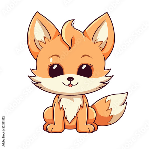 Cute Fox Vector Cartoon Character: Perfect for Children's Products and Nature-themed Designs