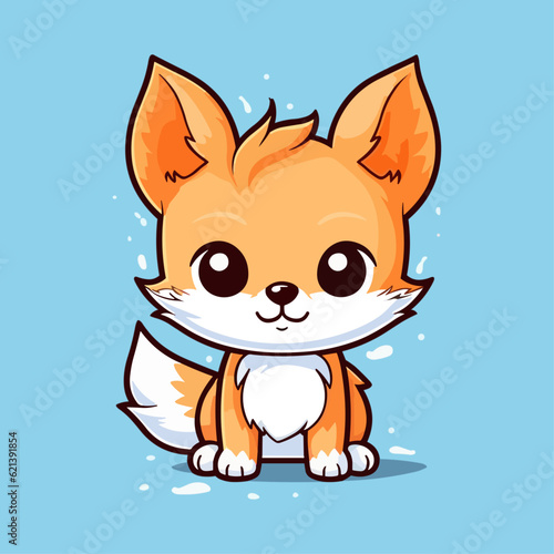 Cute Fox Vector Cartoon Character: Perfect for Children's Products and Nature-themed Designs